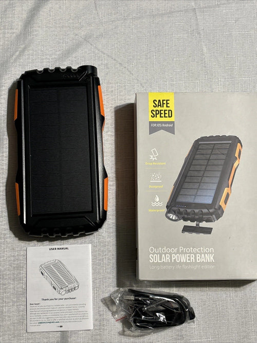 Outdoor Protection Solar Power Bank (Safe Speed for: IOS/ Android