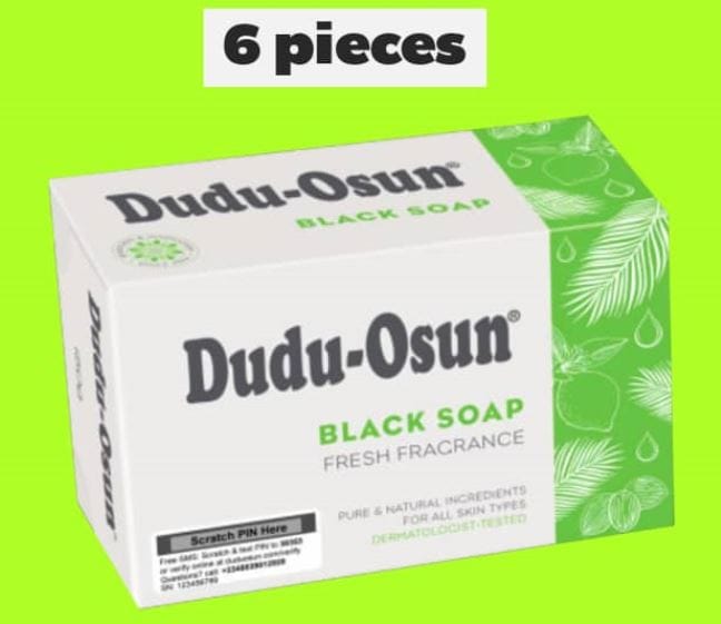Dudu-Osun Black Soap -Fresh Fragrance (150gx6)