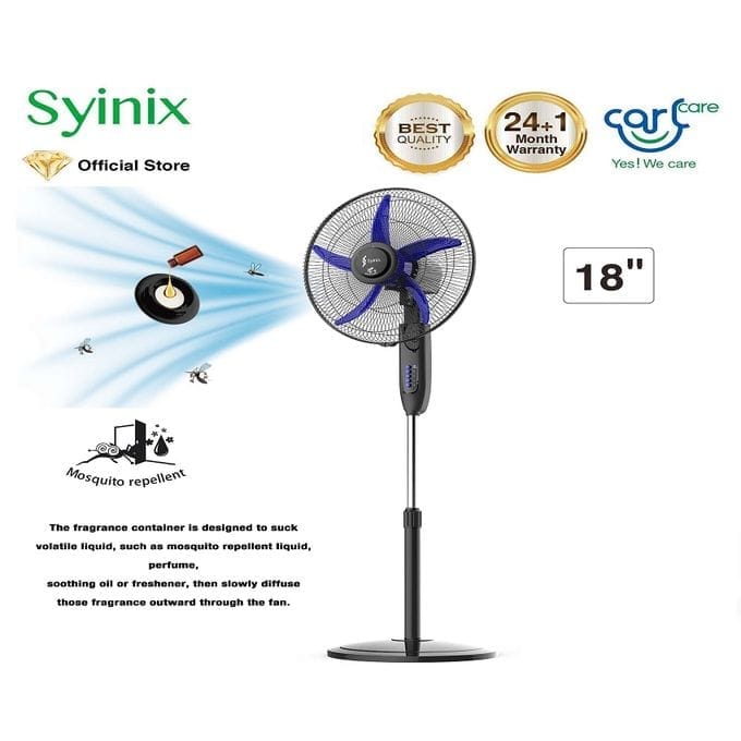 Syinix 18″ Standing Fan FSS18N-503 – Mosquito Repellent