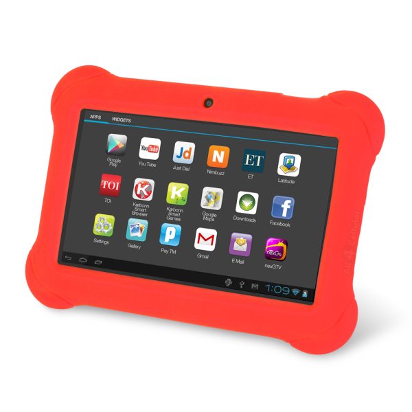 G touch 7 inch android tablet 4gb w gel case red view of screen 1