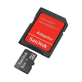Sandisk MicroSDHC Memory Card with SD Adapter 8GB Black