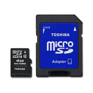 4GB Toshiba microSD With Adapter