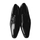 Double Strap Executive Men's Black Leather Shoe - Blusaki