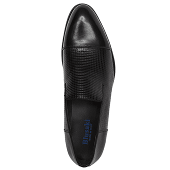 Quality Men's Black Leather Slip-on Shoes - Blusaki | Shopbeta