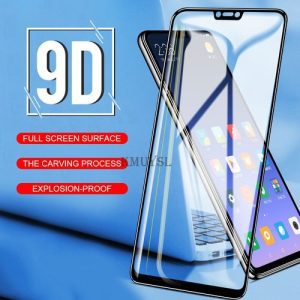 9D Full Cover Tempered Glass for Huawei Y9 2019 Y5 Y6 Prime 2018 Glass on Honor 7A 7C Pro RU Mate 10 Pro lite Screen Protector(Color Black) LBQ