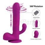 JoyPark Rechargeable Silicone Thrusting Dildo Vibrating Wand Massager Vibrator for Ladies