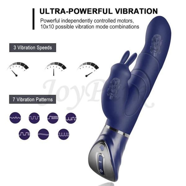 JoyPark New 10 Speed Dual Motor Adult Sex Toys USB Rechargeable Rabbit Vibrator Massager for Ladies Vagina