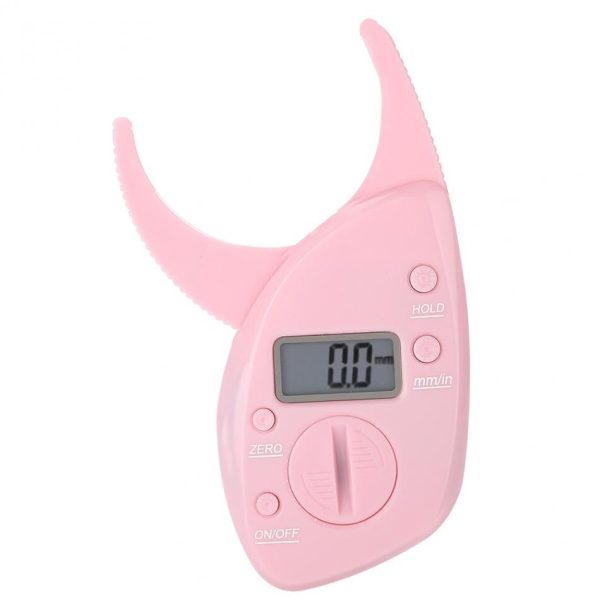 Pink Body Fat Monitors Portable Digital Skinfold Measurement Tester Measuring Caliper.