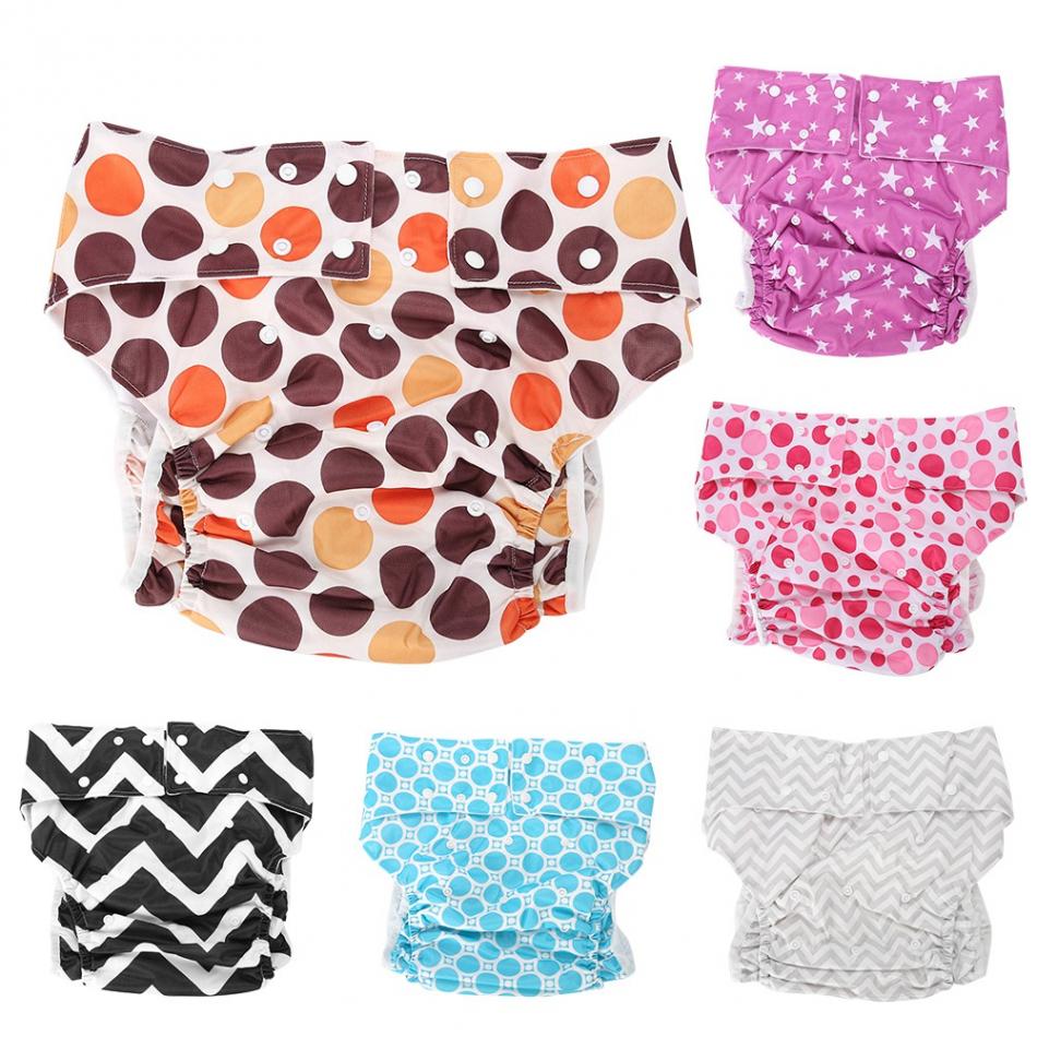 6 Colors Reusable Washable Durable Care Nappy Adjustable Adult Cloth Diaper Women Men Health Care Leakproof Diaper Pants