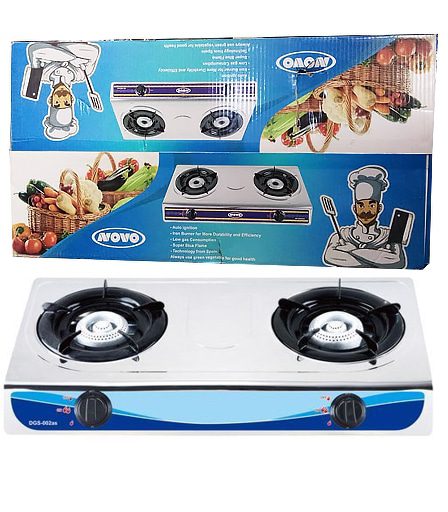 Novo 2 Burner Table Top Gas Stove Stainless Steel
