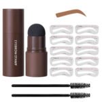 Eyebrow Stamp - Waterproof Brow Shaping Powder with 10 Stencils & Brushes